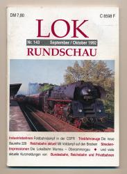 Lok Rundschau. Magazin für Eisenbahnfreunde Heft Nr. 143: September/Oktober 1992