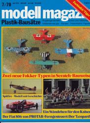 modell magazin. Plastik-Bausätze. Flugzeuge-Schiffe - Autos und Motorräder - Militärfahrzeuge - Panzer - Historische Figuren. hier: Heft 7/1979