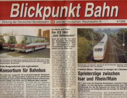 Blickpunkt Bahn. Zeitung der Deutschen Bundesbahn und der Deutschen Reichsbahn. hier: Ausgabe 4/1992