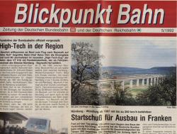 Blickpunkt Bahn. Zeitung der Deutschen Bundesbahn und der Deutschen Reichsbahn. hier: Ausgabe 5/1992