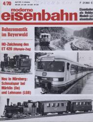 moderne eisenbahn. hier: Heft 4/1970 April (8. Jahrgang): Bahnromantik im Bayerwald. H0-Zeichnung des ET 420 (Olympia-Zug)
