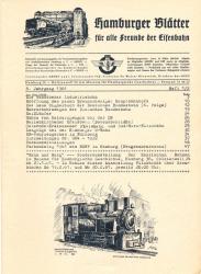 Hamburger Blätter für alle Freunde der Eisenbahn, 8. Jahrgang 1961: 10 Nrn. (in 5 Heften). (=kompl. Jahrgang)