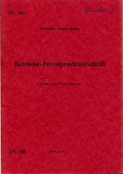 Betriebs-Fernsprechvorschrift. Gültig vom 1. April 1963 an (DV 481)