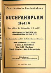 Buchfahrplan Heft 5: (Wien Matzleinsdorf--) Wien Südbahnhof - Laa a.d. Thaya (-Laa a.d. Thaya Stadt) / Wien Südbhf - Marchegg / Wien St. Marx Lst - Wien erdbergerlände, gültig vom 28. Mai 1978 bis einschließlich 26. Mai 1979
