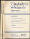 Zeitschrift für Volkskunde. Halbjahresschrift. Jahrgang 1972 in 2 Halbbänden (68. Jahrgang)