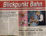 Blickpunkt Bahn. Zeitung der Deutschen Bundesbahn und der Deutschen Reichsbahn. hier: Ausgabe 8/1993