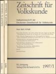 Zeitschrift für Volkskunde. Halbjahresschrift. Jahrgang 1997 in 2 Halbbänden (93. Jahrgang)