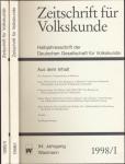 Zeitschrift für Volkskunde. Halbjahresschrift. Jahrgang 1998 in 2 Halbbänden (94. Jahrgang)