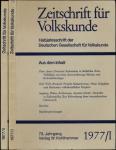 Zeitschrift für Volkskunde. Halbjahresschrift. Jahrgang 1977 in 2 Halbbänden (73. Jahrgang)