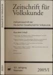 Zeitschrift für Volkskunde. Halbjahresschrift. hier: Teilband 1 (von 2) des Jahres 2005. 101. Jahrgang