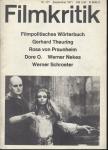 Filmkritik Nr. 177 (September 1971): Filmpolitisches Wörterbuch / Gerhard Theuring / Rosa von Praunheim / Dore O. / Werner Nekes / Werner Schroeter