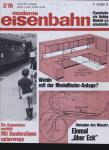 moderne eisenbahn. hier: Heft 2/1970 Februar (8. Jahrgang): Ein Organisator erzählt: Mit Sonderzügen unterwegs. Wohin mit der Modellbahn-Anlage? Gleisplan des Monats: Einmal 'ums Eck'