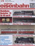 moderne eisenbahn. hier: Heft 3/1970 März (8. Jahrgang): Modellbahn-Neuheiten '70 in H0 und N. Neue Serie: Doppelstockwagen in Deutschland. Das 'Blaue Band' der Schiene
