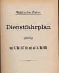 Rhätische Bahn: Dienstfahrplan, gültig vom 15. Mai 1927 bis und mit 14. Mai 1928